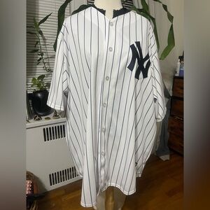 Majestic White and Black Pinstripe Men's Jersey